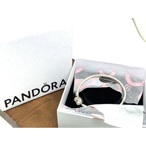 PANDORA Women's Bracelet Heart .925 Sterling Silver With Box 6'' Wrist Size - Picture 2 of 11